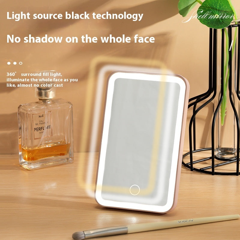 Espejo de auto con luz para maquillar