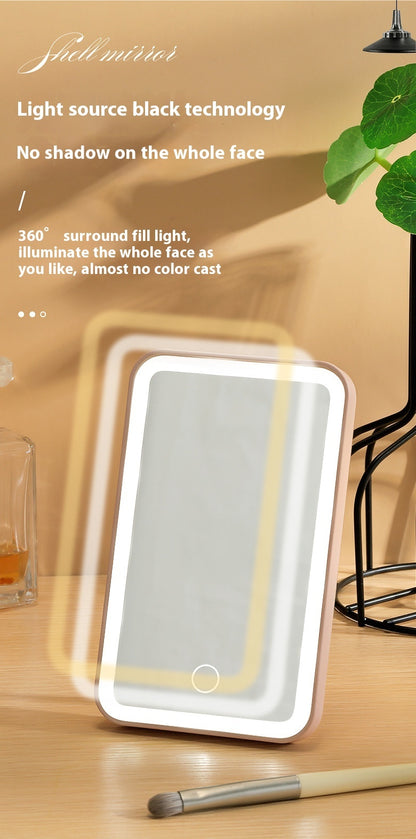 Espejo de auto con luz para maquillar