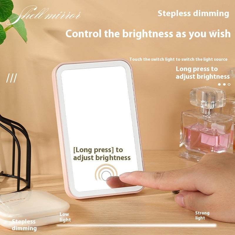 Espejo de auto con luz para maquillar